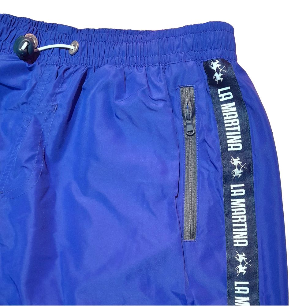 La Martina Chic Blue Striped Men's Swim Shorts