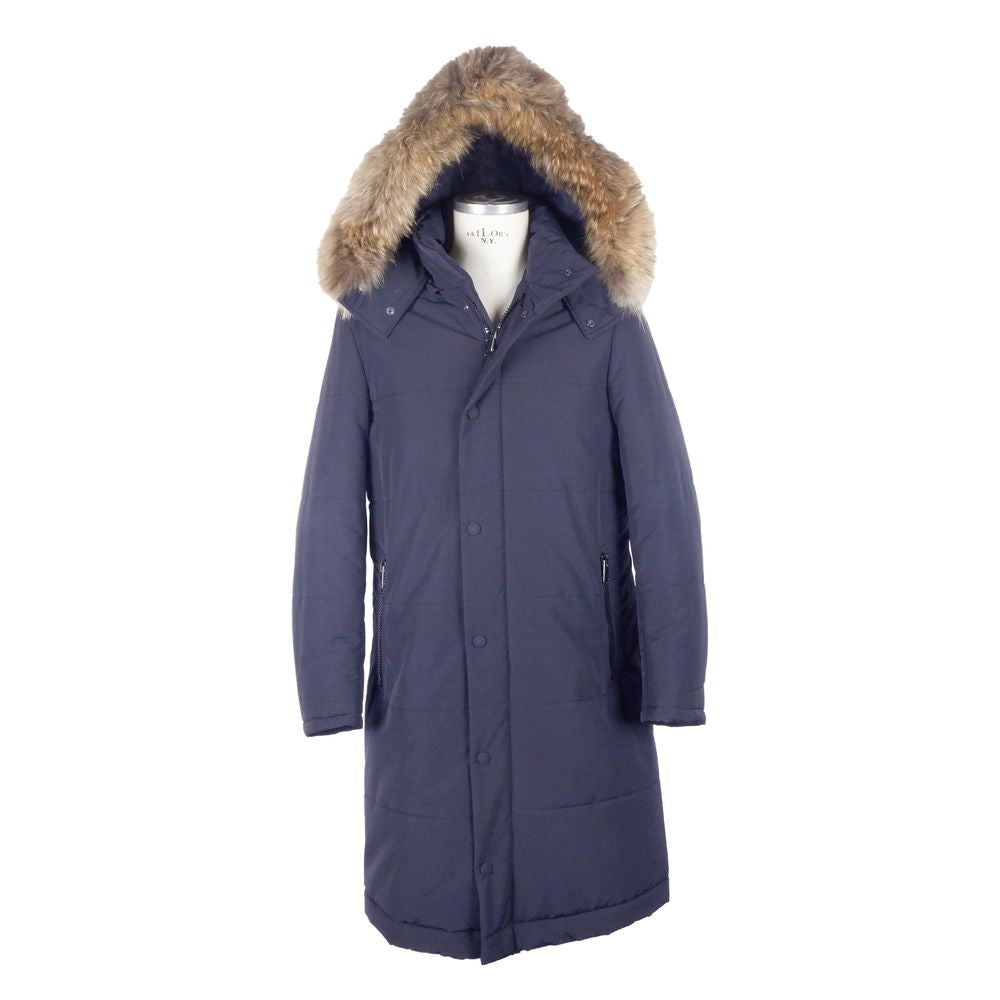 Hergestellt in Italien. Blaue Vergine-Wolljacke