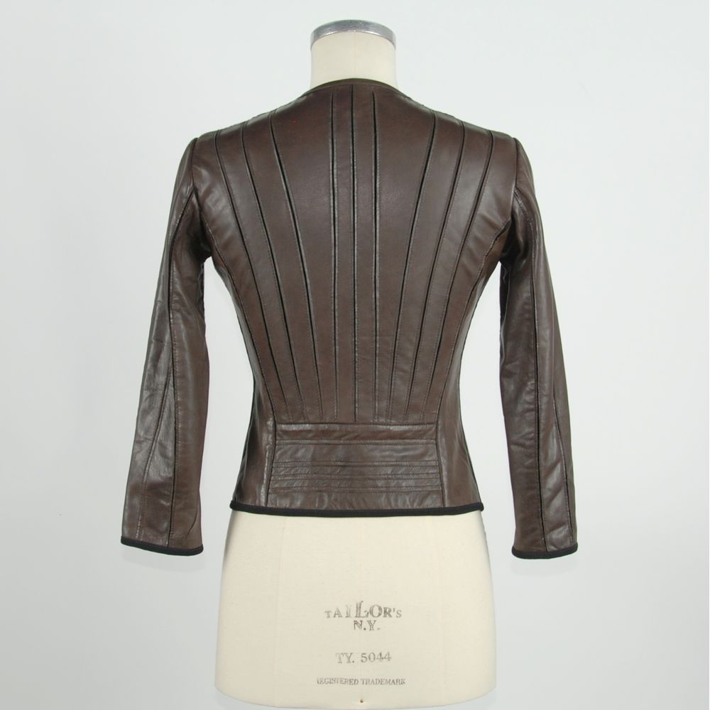 Emilio Romanelli Brown Vera Leather Jackets at Coat