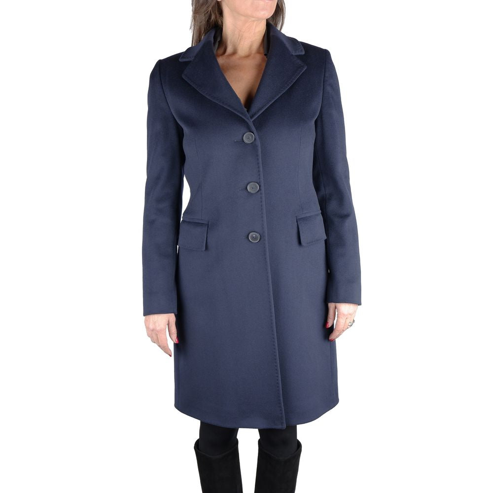 Made in Italy Blue Wool Vergine Jackets &amp; Coat