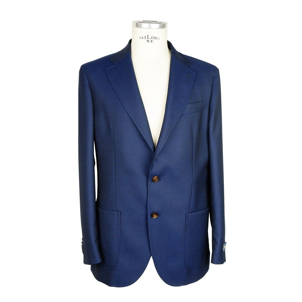 Emilio Romanelli Vergine-Blazer aus blauer Wolle