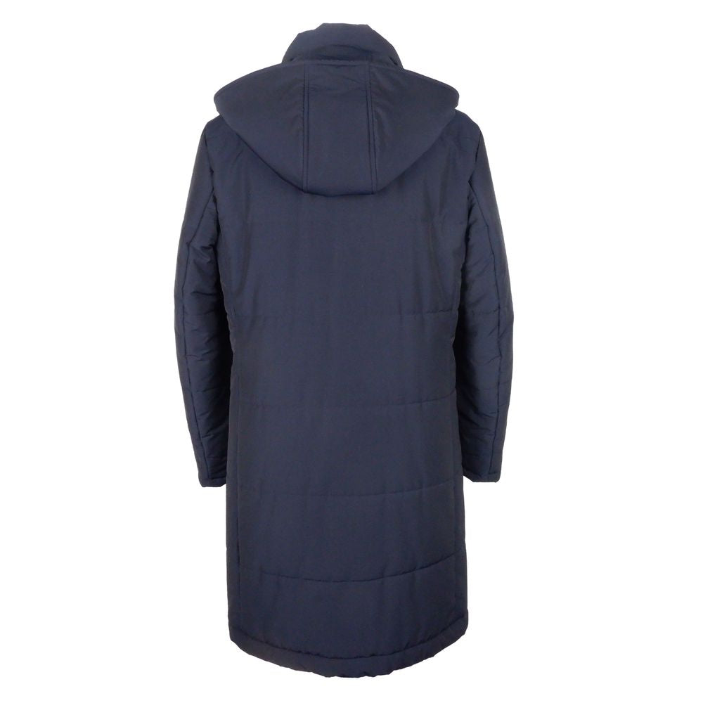 Hergestellt in Italien. Blaue Vergine-Wolljacke