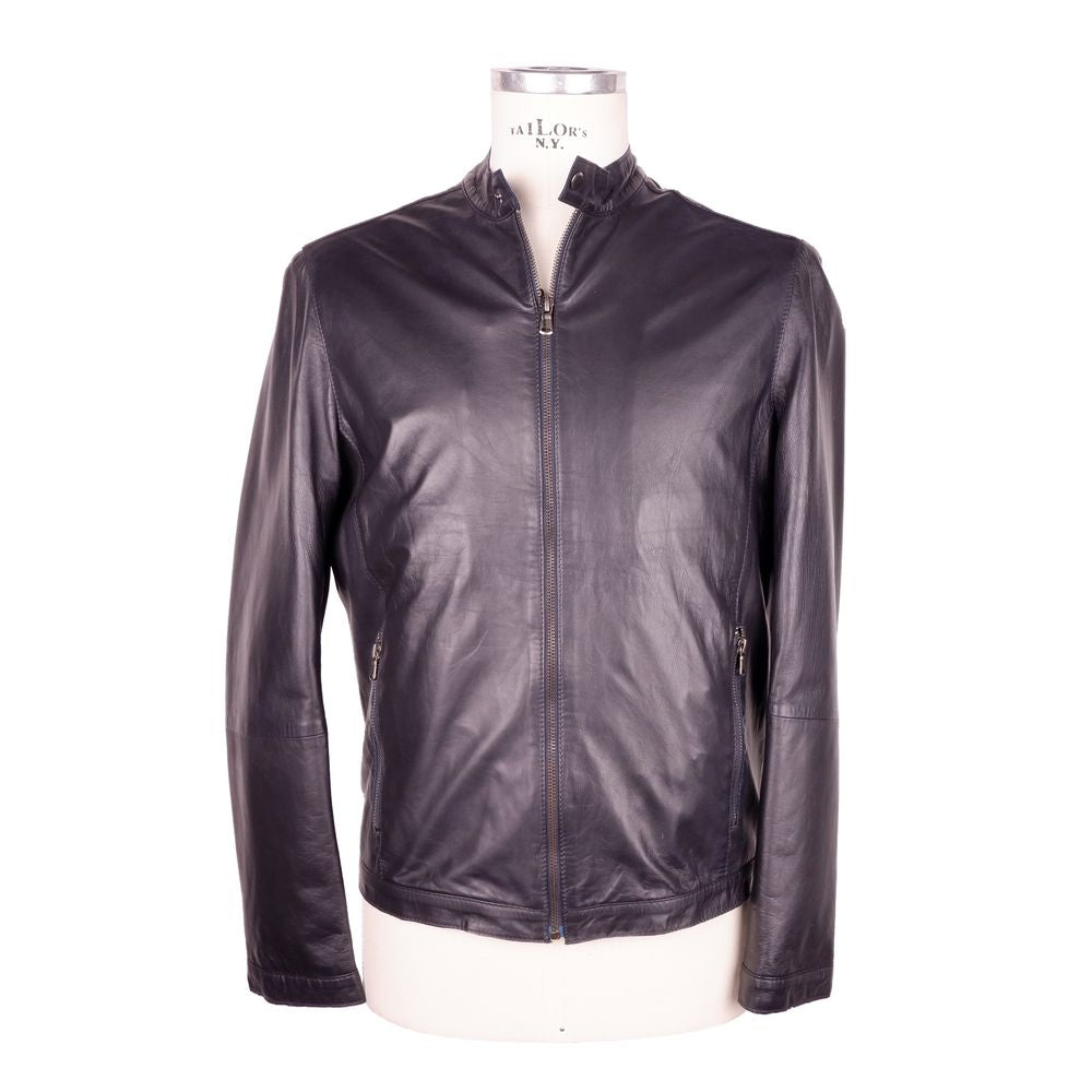 Schwarze Lederjacke von Emilio Romanelli