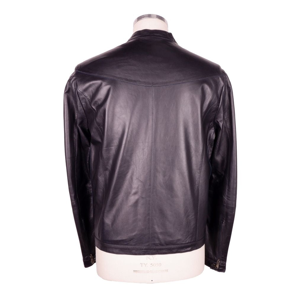 Schwarze Lederjacke von Emilio Romanelli