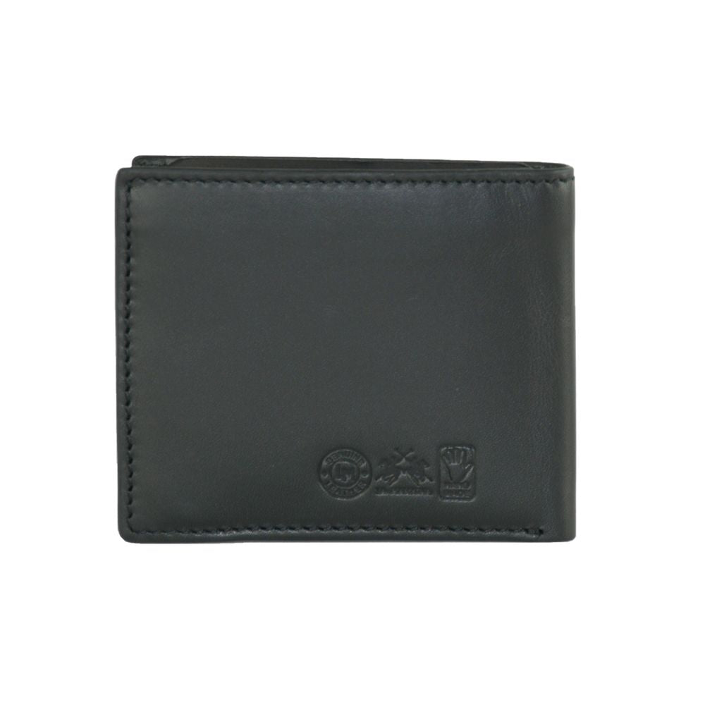 La Martina Black Calfskin Men Wallet