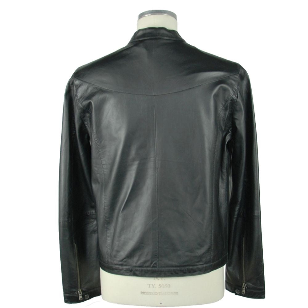 Schwarze Lederjacke von Emilio Romanelli