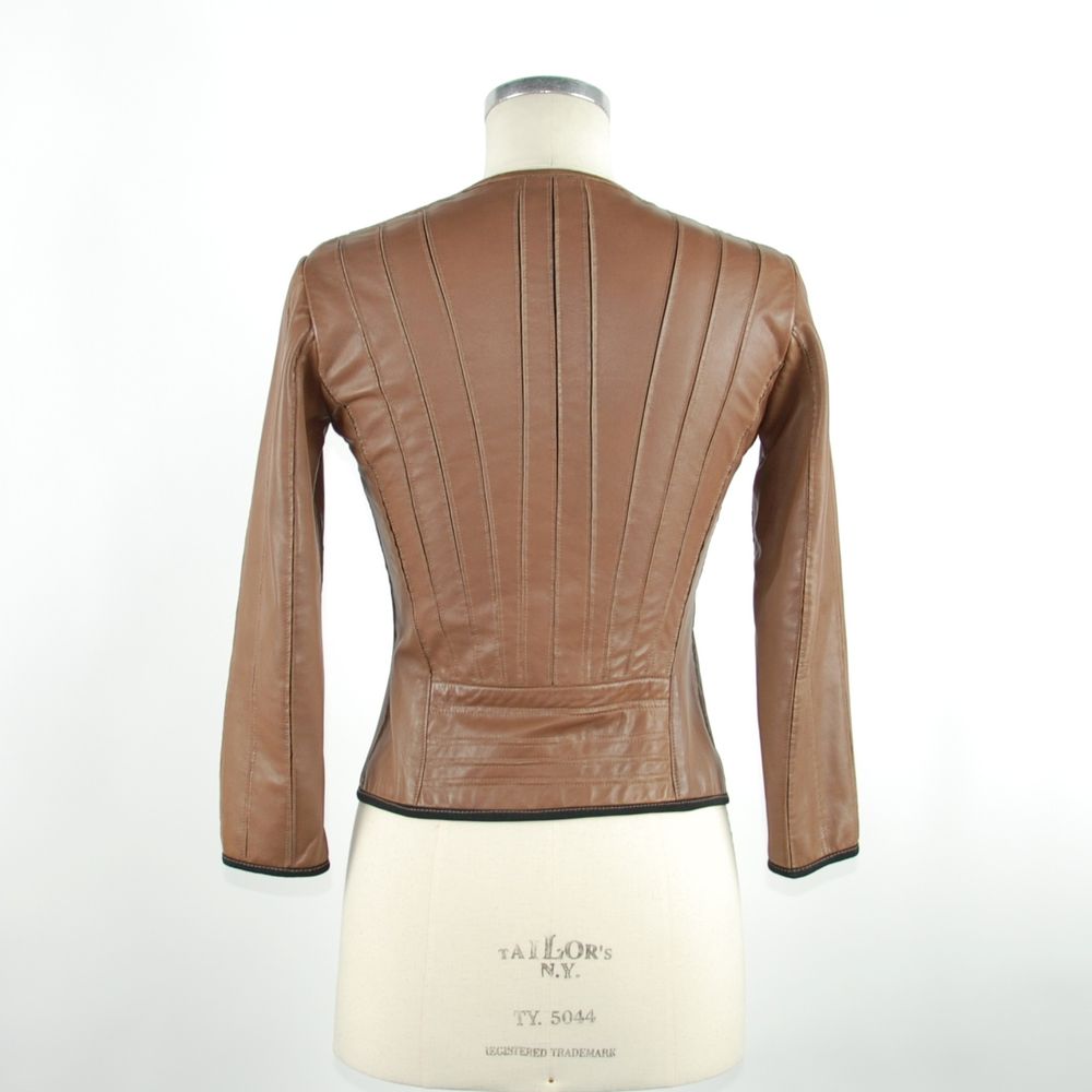 Emilio Romanelli Brown Vera Leather Jackets at Coat