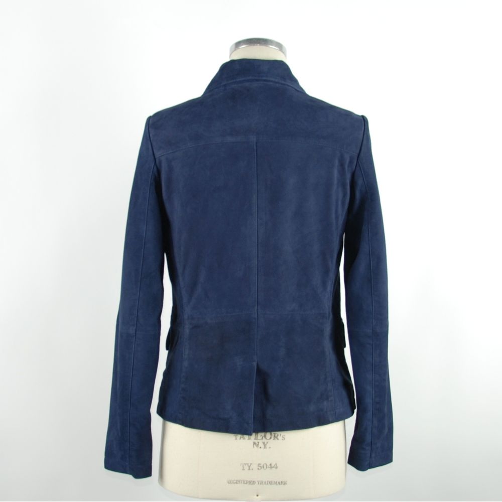 Emilio Romanelli Blue Vera Leather Jackets at Coat