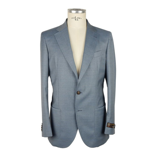 Hellblauer Vergine-Blazer aus Wolle von Emilio Romanelli