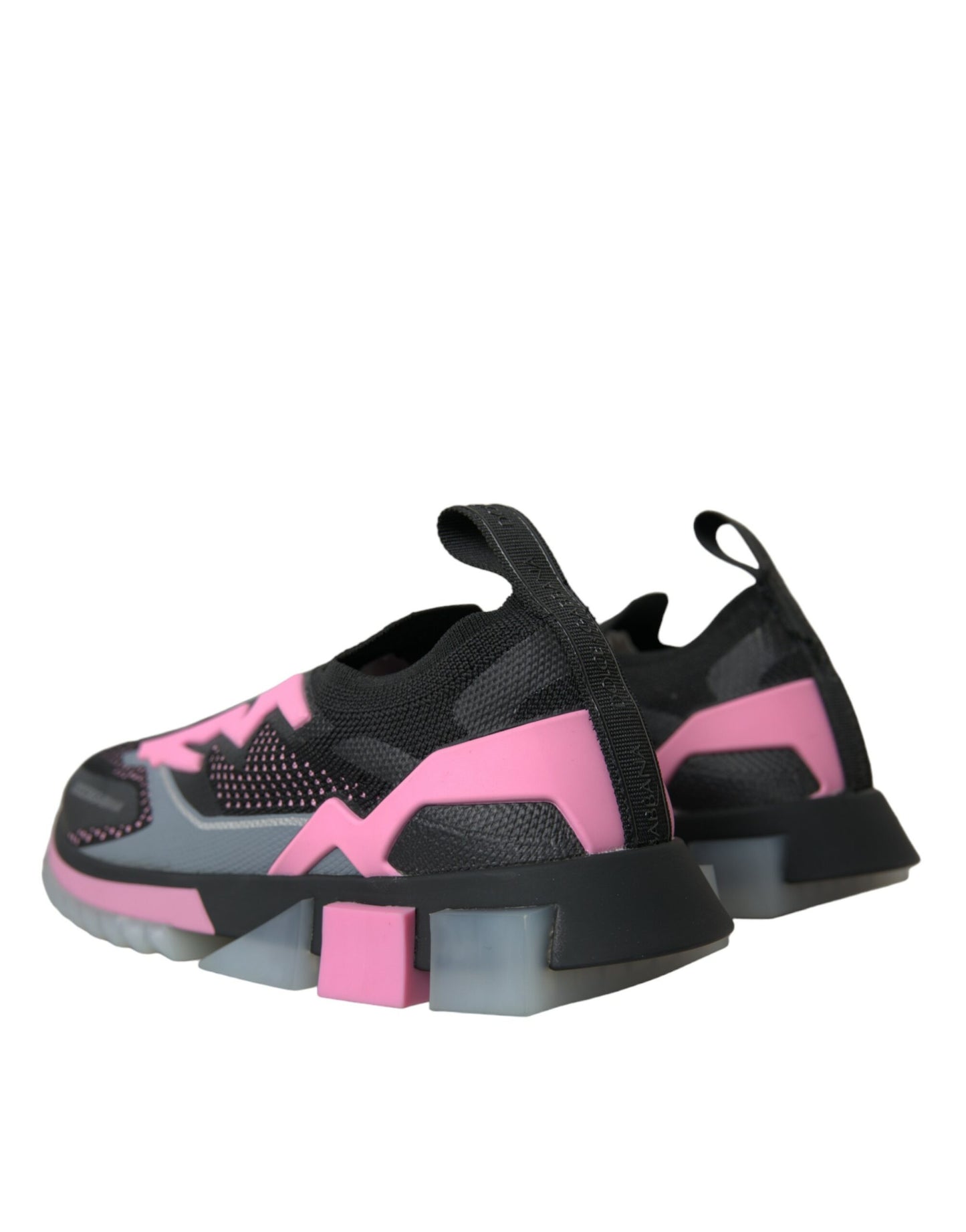 Dolce & Gabbana Black Pink Slip On Sorrento Sneakers Shoes