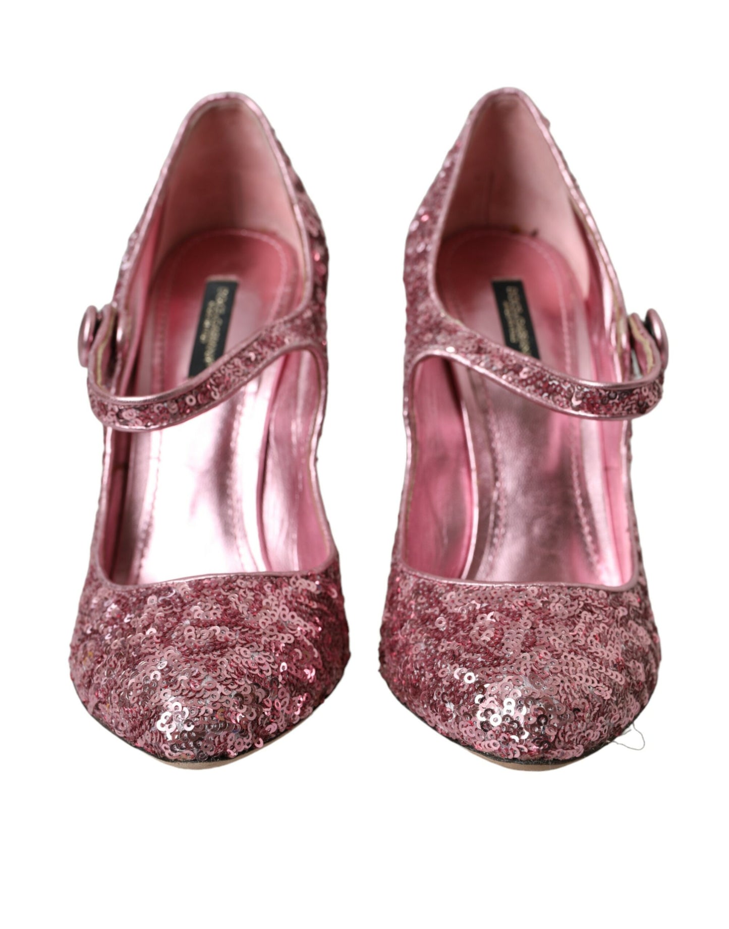 Dolce & Gabbana Pink Sequin Mary Jane Pumps High Heels Shoes