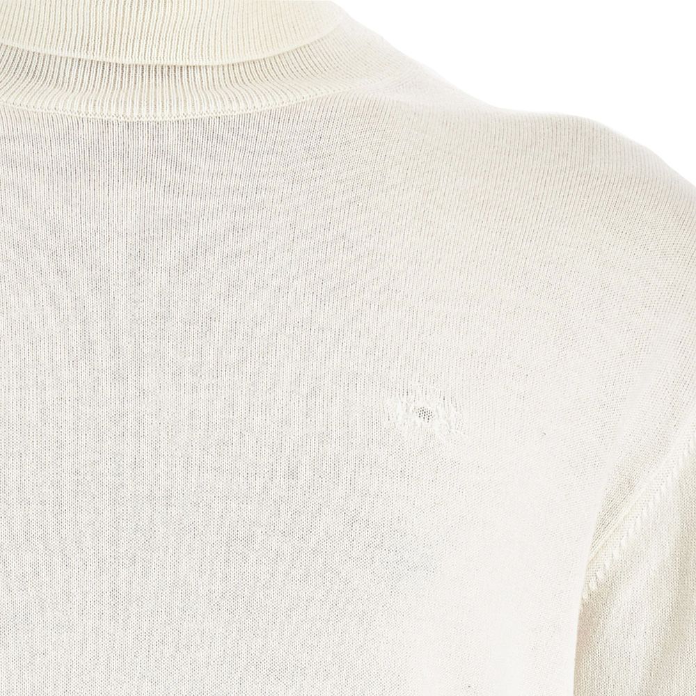 La Martina White Cotton Sweater