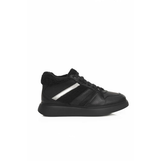 Cerruti 1881 Black Leather Women Sneaker