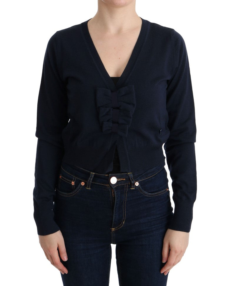 MARGHI LO' Blauer Wollblusenpullover