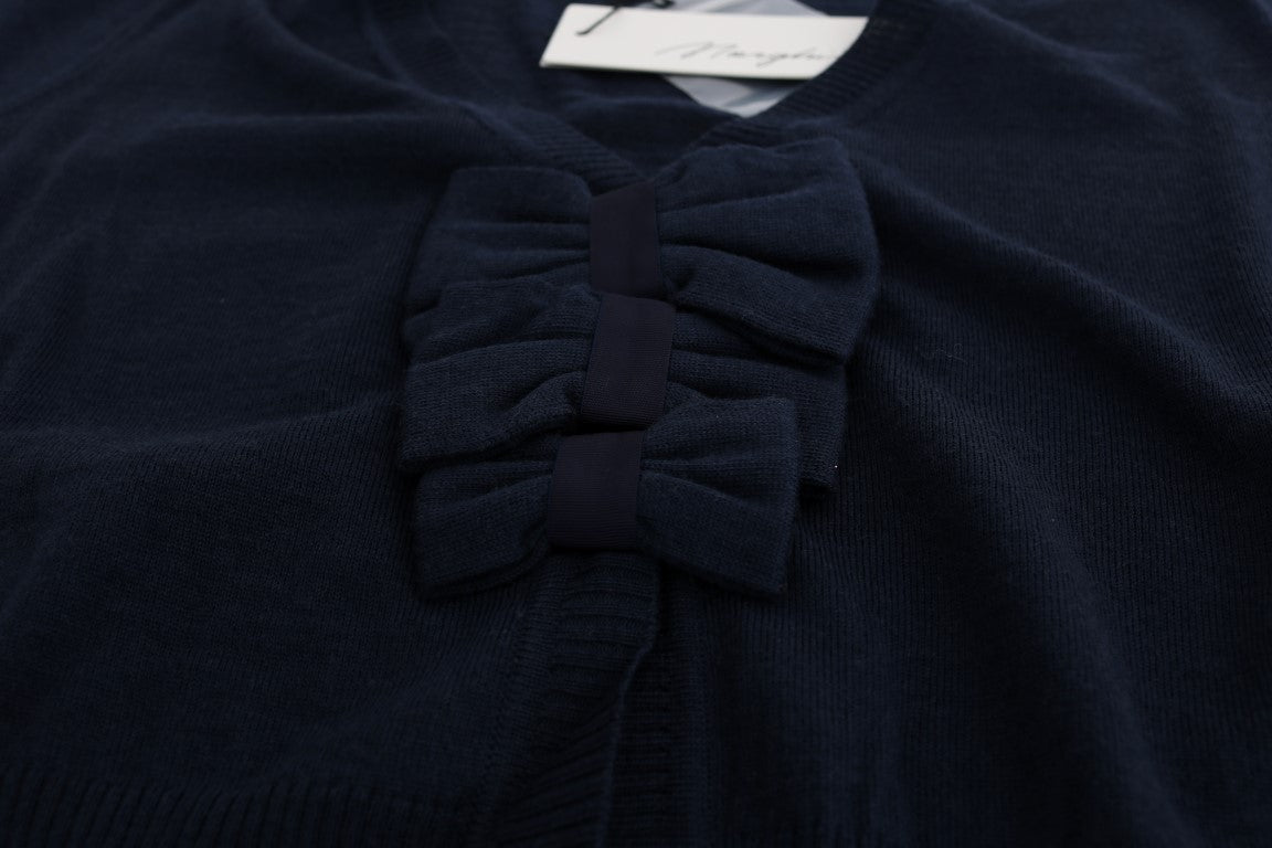 MARGHI LO' Blauer Wollblusenpullover