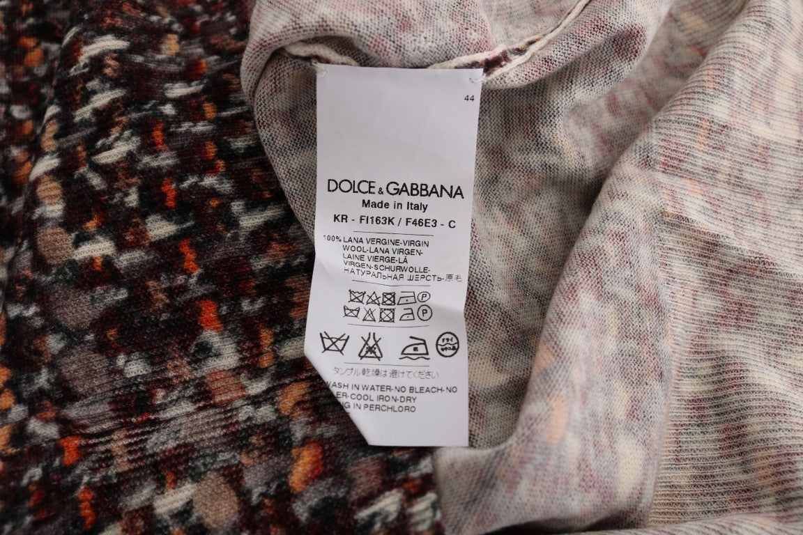 Dolce &amp; Gabbana Mehrfarbig bedrucktes Strickoberteil aus Wolle