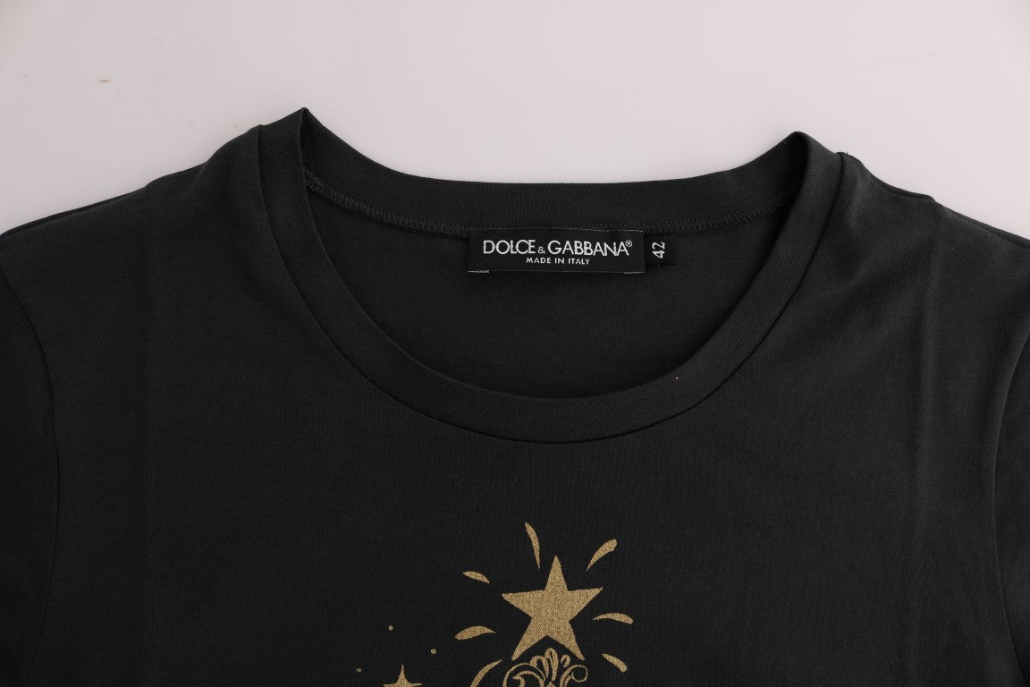 Dolce &amp; Gabbana Graues Baumwoll-Motiv-T-Shirt 2017