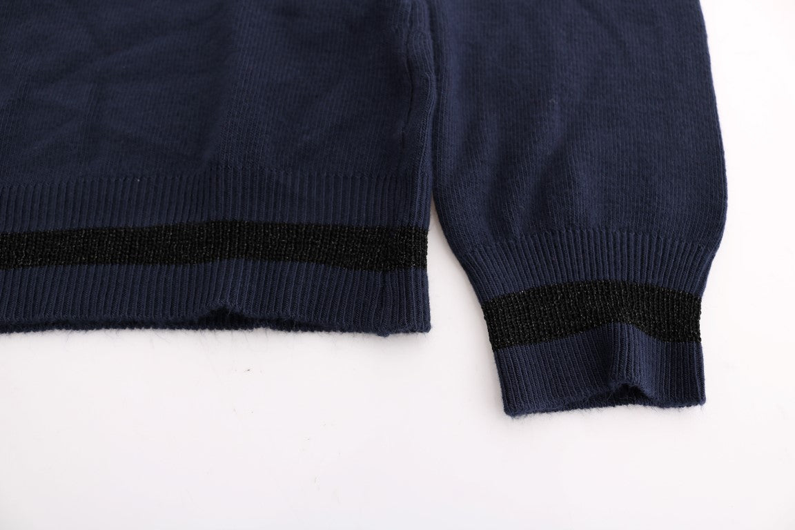 Blauer Viskosepullover mit V-Ausschnitt von Costume National