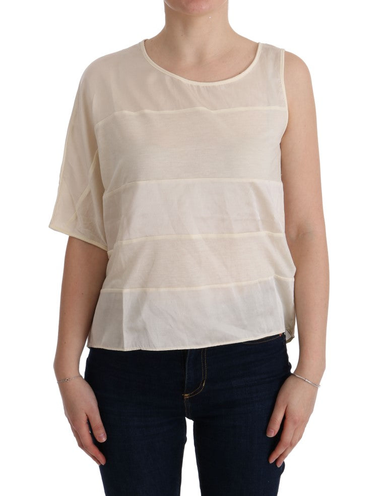 Beige Asymmetrische Top-Bluse von Costume National