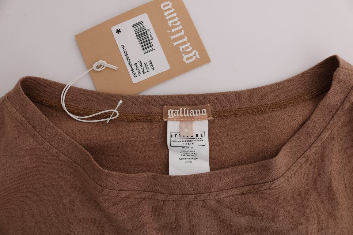 John Galliano Brauner Baumwoll-Nietenpullover