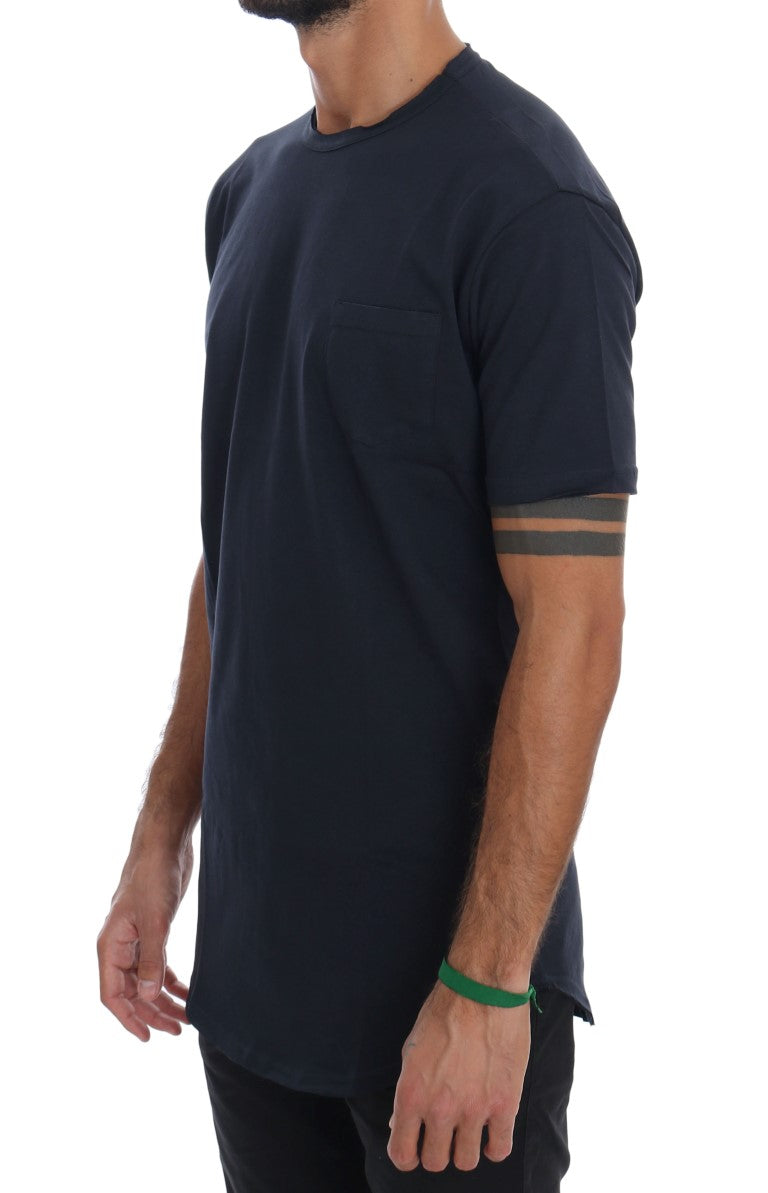 Daniele Alessandrini Chic Blue Cotton Crew-Neck Tee