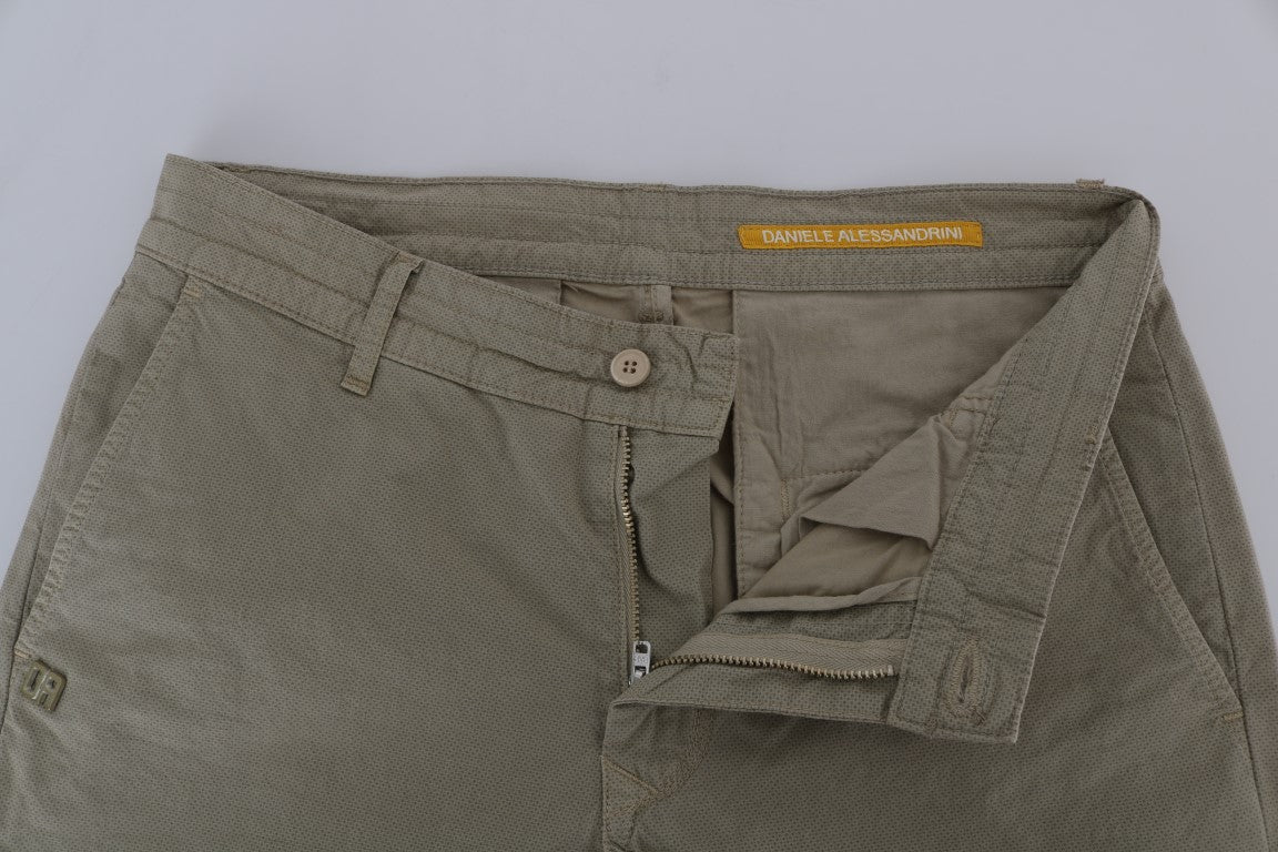 Daniele Alessandrini Beige Baumwoll-Stretch-Chinos mit schmaler Passform