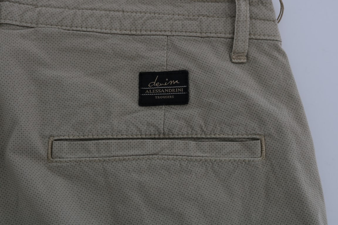 Daniele Alessandrini Beige Baumwoll-Stretch-Chinos mit schmaler Passform