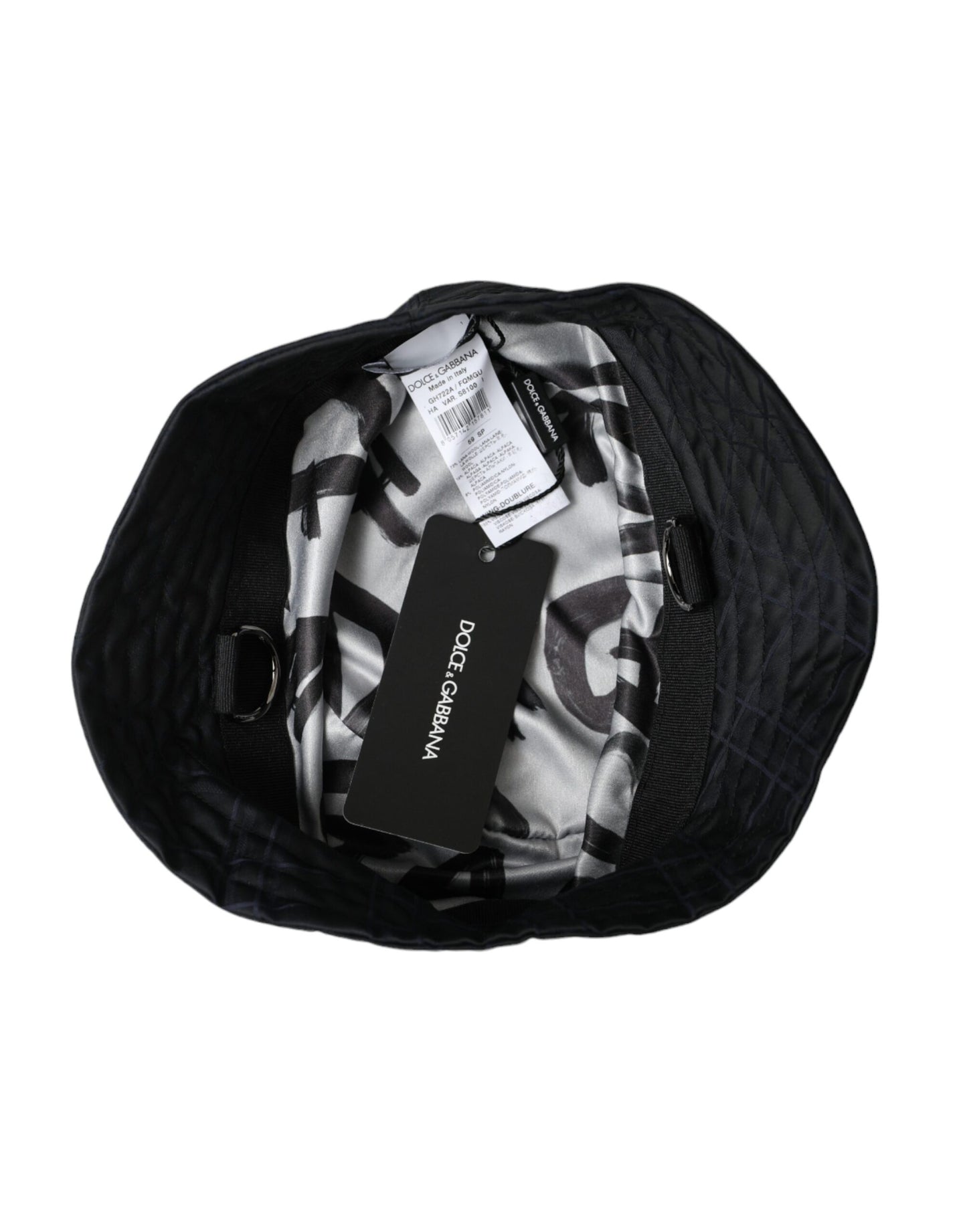 Dolce & Gabbana Black Wool Blend Cap Bucket Hat Men