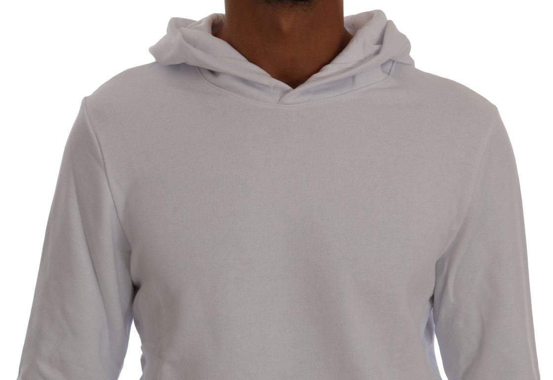 Daniele Alessandrini Elegant White Cotton Hooded Sweater