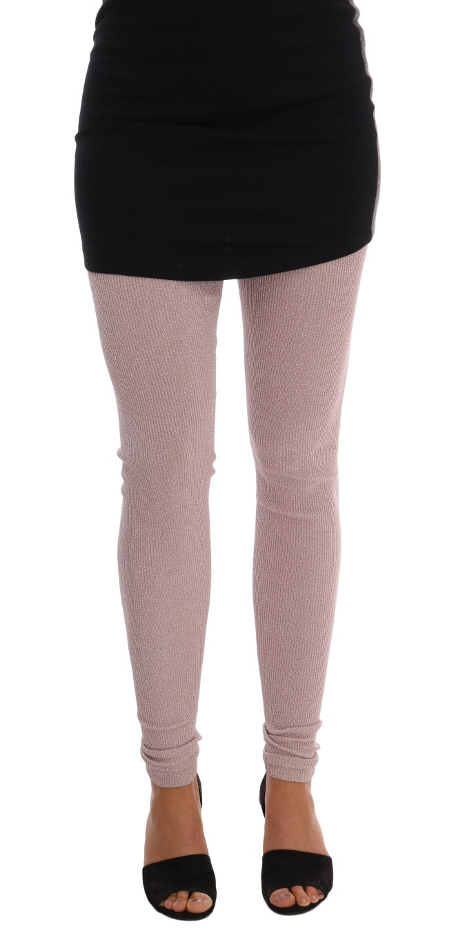 Dolce &amp; Gabbana Pink Stretch Waist Tights Stockings