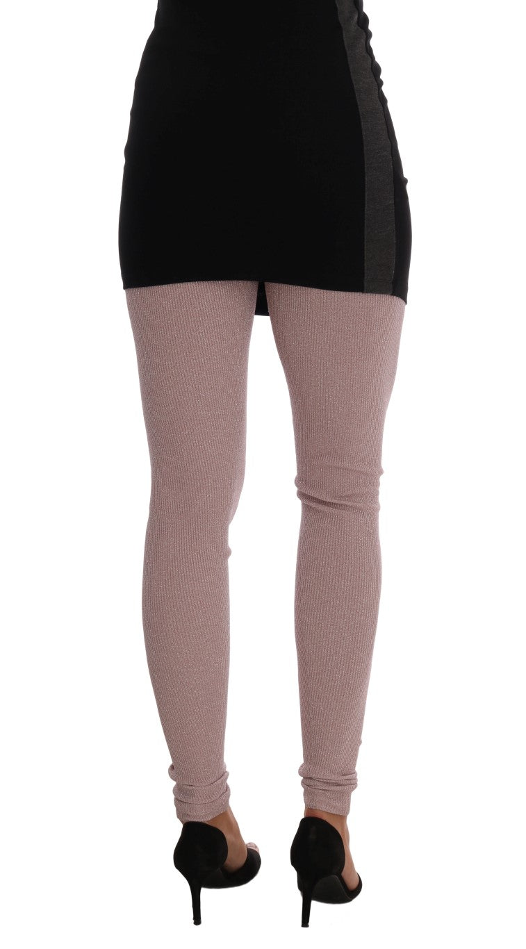 Dolce &amp; Gabbana Pink Stretch Waist Tights Stockings