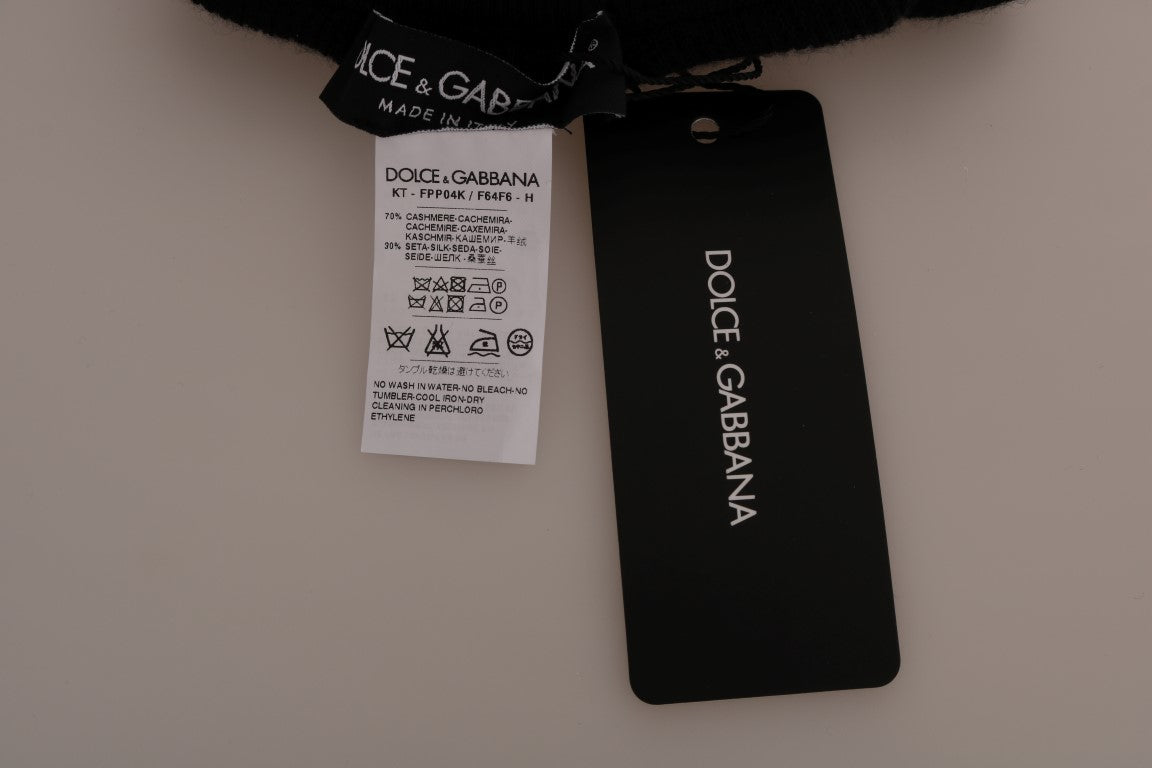 Schwarze Stretch-Strumpfhosen aus Kaschmirseide von Dolce &amp; Gabbana