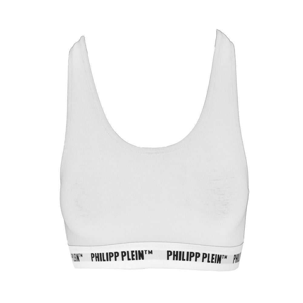 Philipp Plein Elegant Two-Piece White Logo Top Set