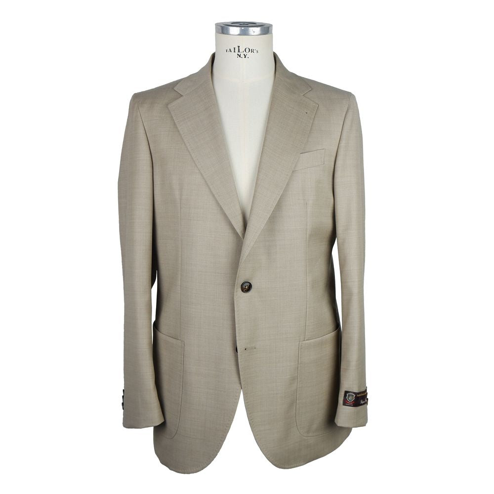 Emilio Romanelli Beige Woll-Vergine-Blazer