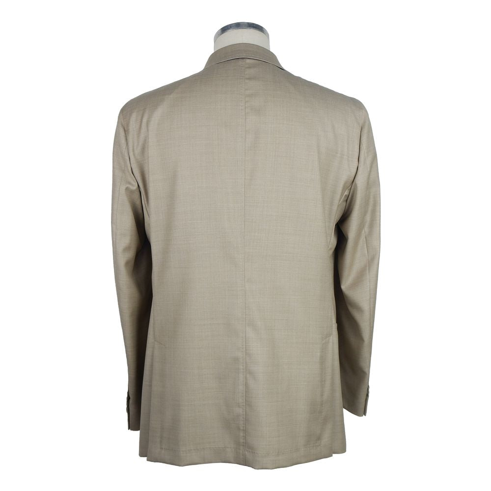 Emilio Romanelli Beige Woll-Vergine-Blazer