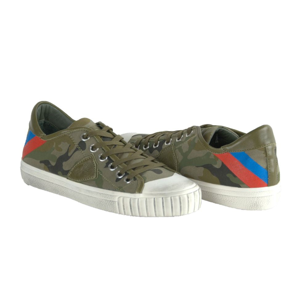 Philippe Modelong Green Leather Sneaker