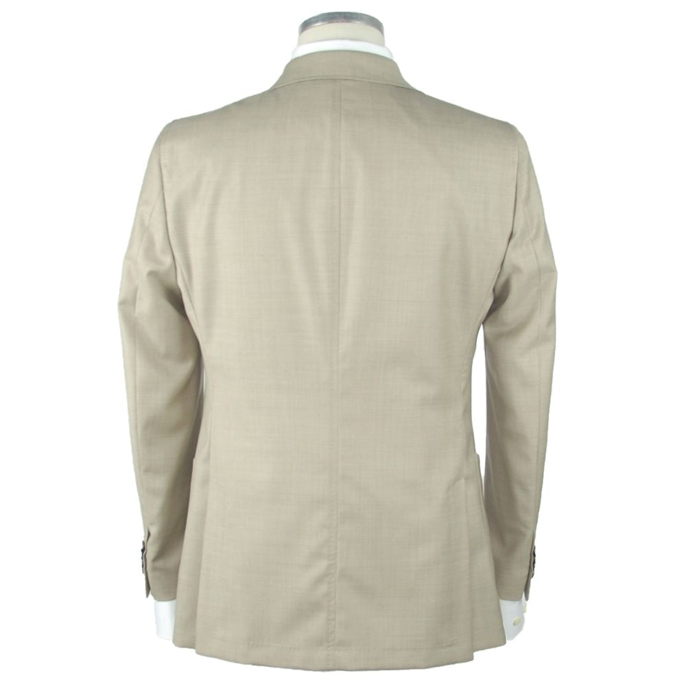 Emilio Romanelli Beige Woll-Vergine-Blazer