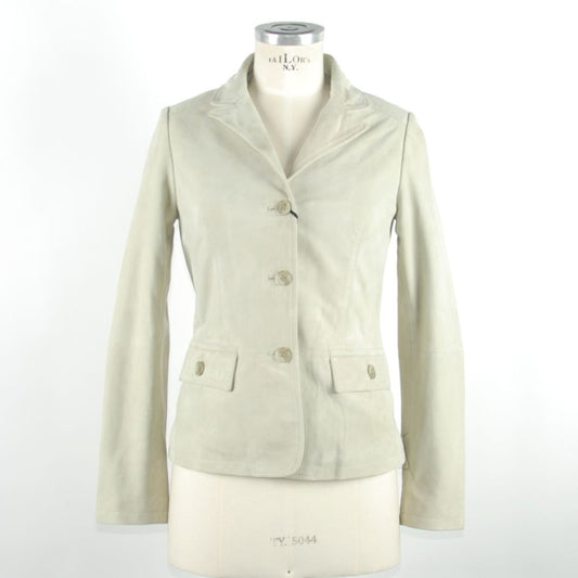 Emilio Romanelli White Vera Leather Jackets at Coat