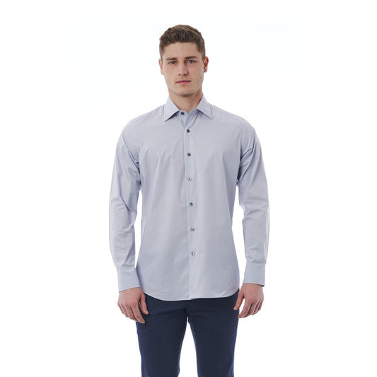 Bagutta Elegant Grey Italian Collar Shirt - Regular Fit