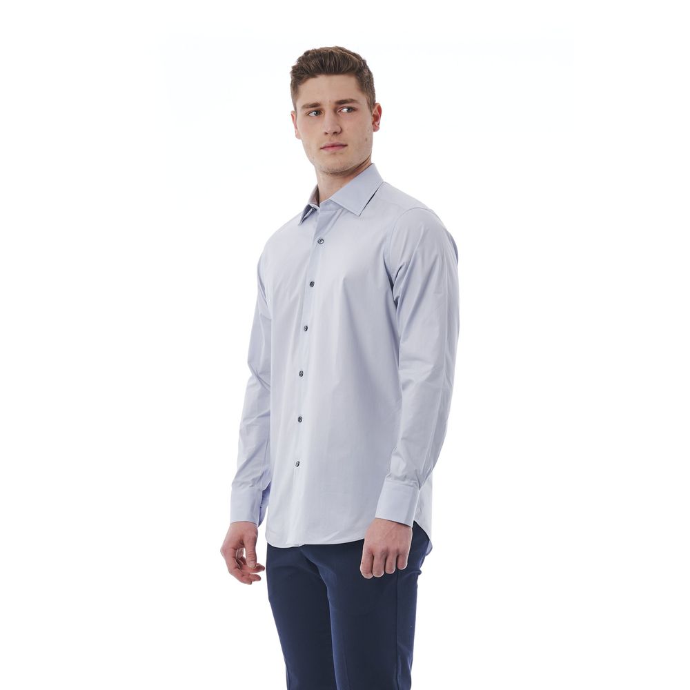 Bagutta Elegant Grey Italian Collar Shirt - Regular Fit