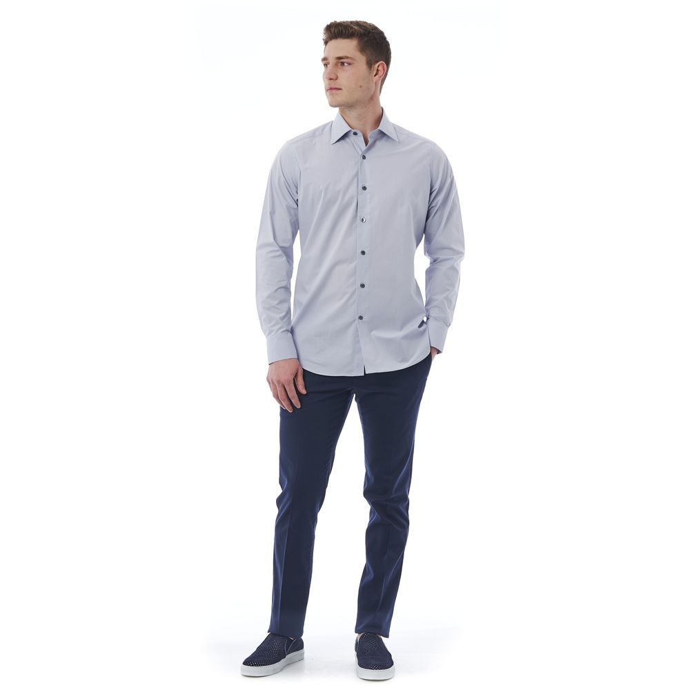 Bagutta Elegant Grey Italian Collar Shirt - Regular Fit