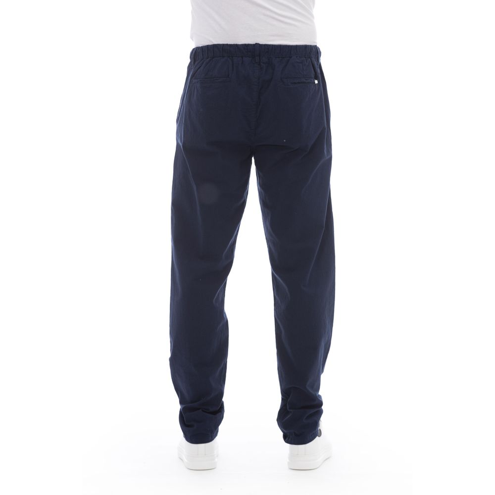 Baldinini Trend Elegant Blue Chino Trousers na may Drawstring Closure