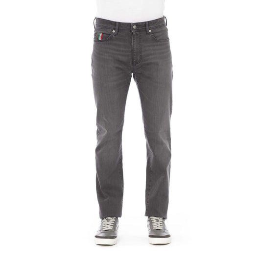 Baldinini Trend Elegante graue Baumwoll-Stretch-Jeans für Herren