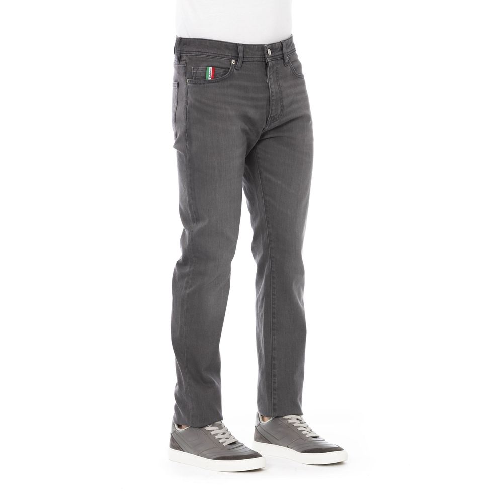 Baldinini Trend Elegante graue Baumwoll-Stretch-Jeans für Herren