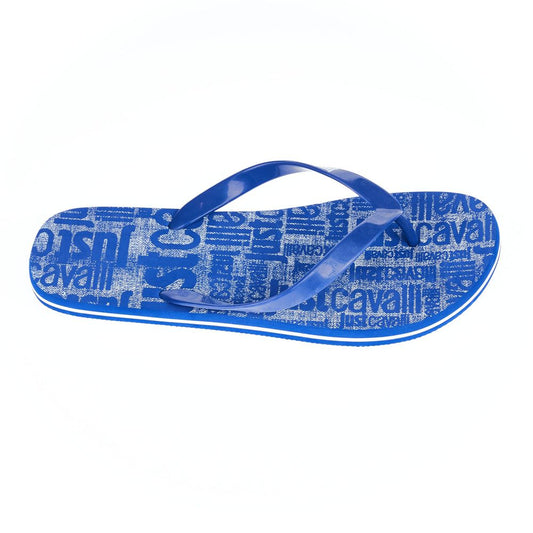 Just Cavalli Chic Hellblaues Logo Herren-Flip-Flops