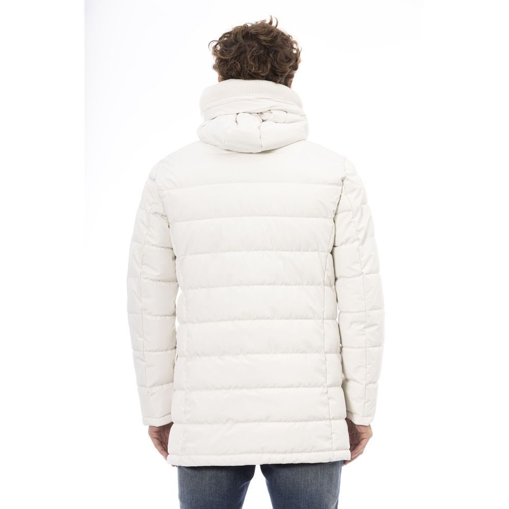 Baldinini Trend White Polyester Men's Hooded Jacket