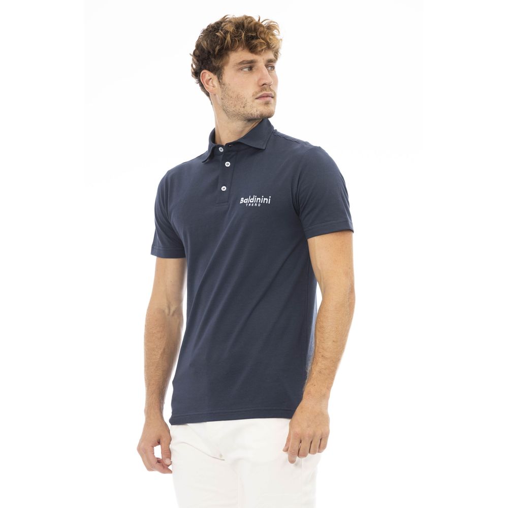 Baldinini Trend Chic Blaues Poloshirt mit besticktem Logo