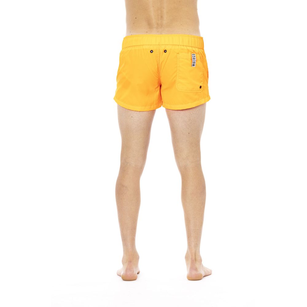 Bikkembergs Orangefarbene Mikro-Badeshorts mit charakteristischem Band