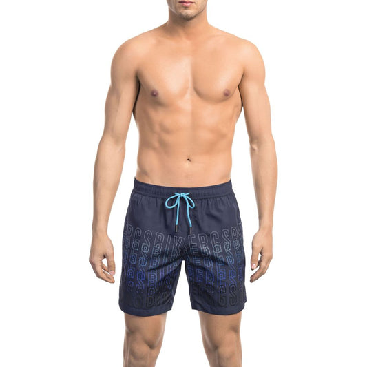 Bikkembergs Degradé Print Herren-Badeshorts – Blau