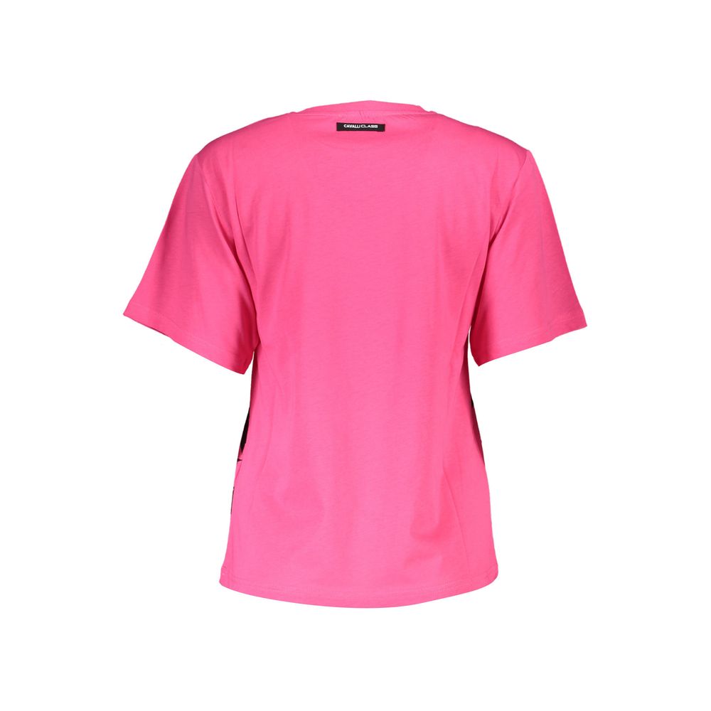 Cavalli Class Pink Cotton Women T-Shirt